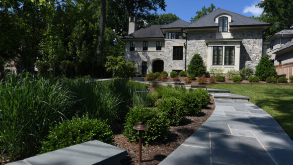 Dahut Residence Rain Garden and Flagstone Sidewalk