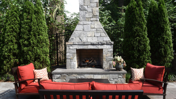 Dahut Residence Stone Fireplace