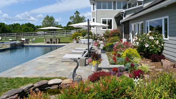 A Lovely Pastoral Setting Pool, Stone Patio and Plantings